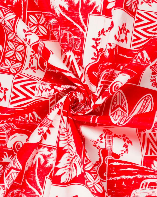 Polynesian fabric PEHE Red - Tissushop